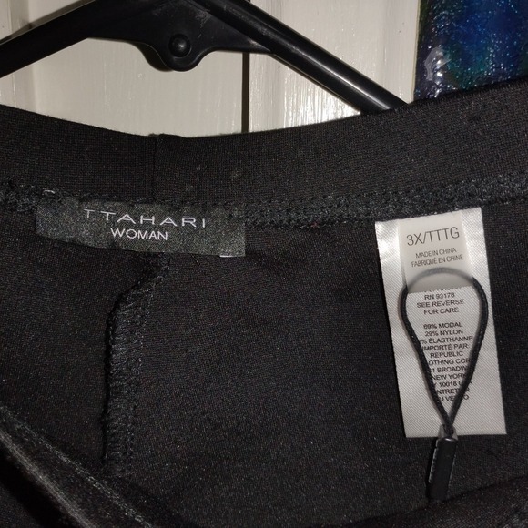 T TAHARI Women's 3X Ponte Skirt Black Modal Chic Slit Knee-Length Plus Sz Comfy - Picture 5 of 9